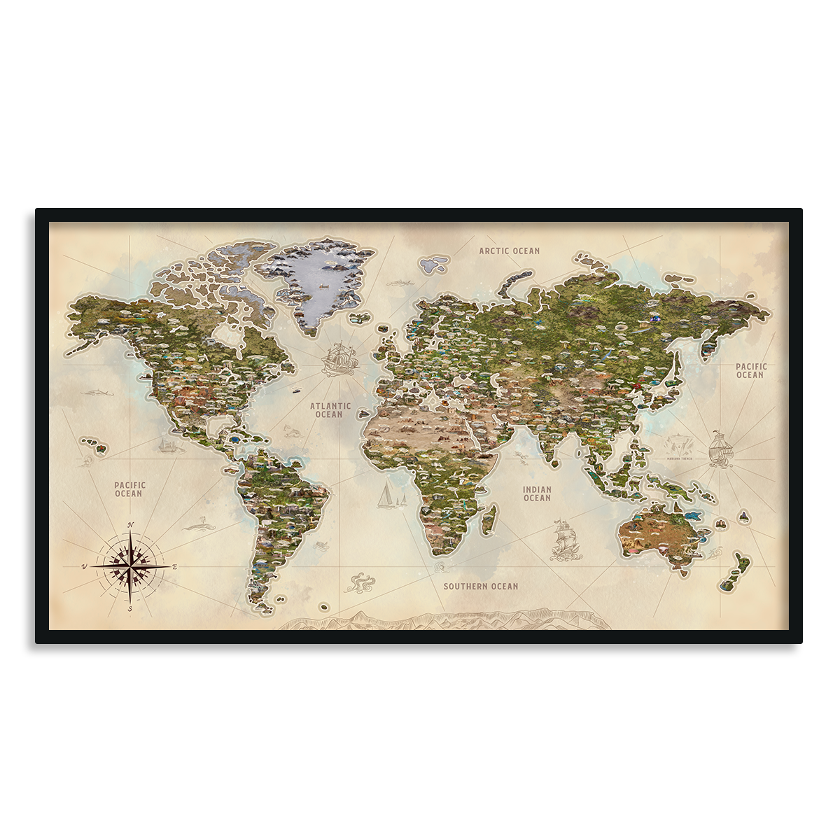 Quadro mappamondo - Rainbow map – IlyDecor